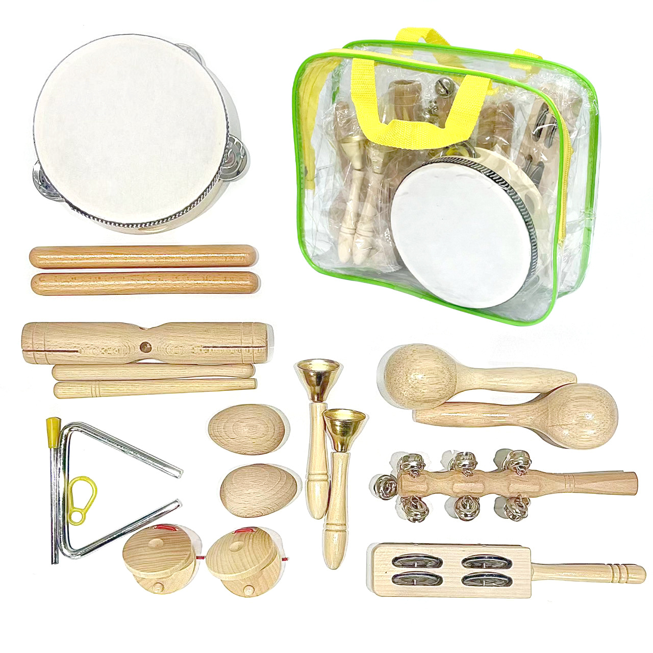 Juguetes de percusión infantil de tronco educación temprana ayuda de enseñanza de música conjunto completo de instrumentos de música Orf