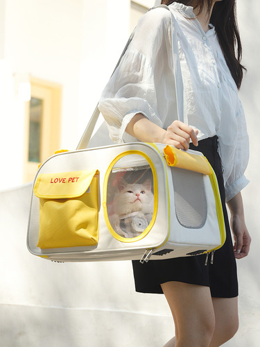Cat bag, portable cat and dog backpack, space capsule cat cage, breathable portable cat bag, large capacity pet bag