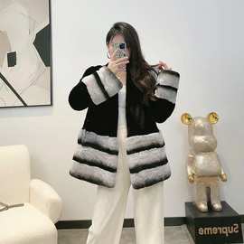 冬季新款金貂绒貂毛新款大衣黑貂青紫蓝仿皮草外套厂家厂家批发