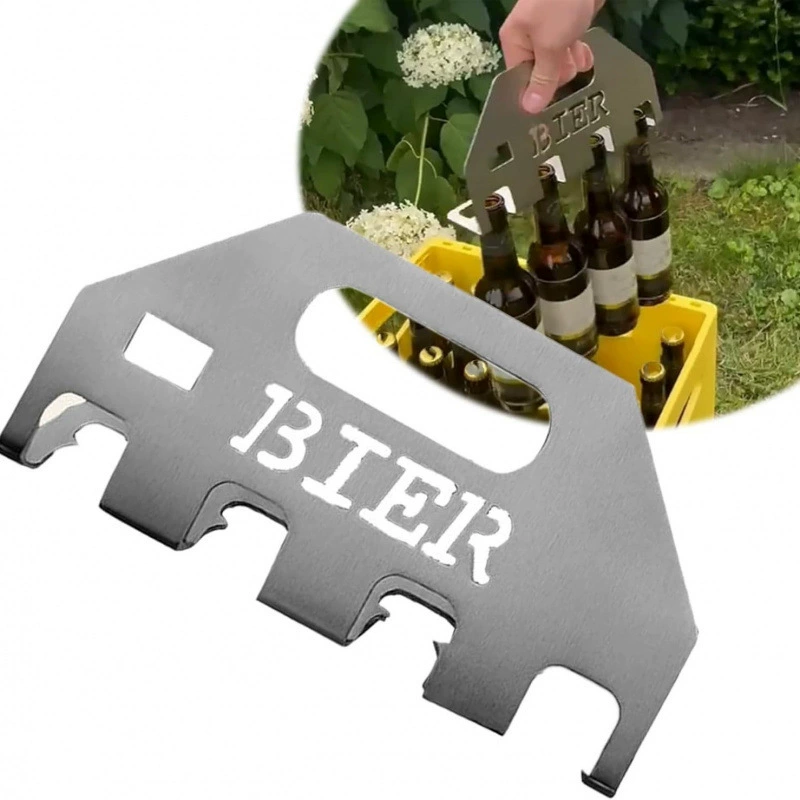Открывалка для пива Quad Beer Opener & Carrier, держатель для бутылок, инструмент двойного назначения