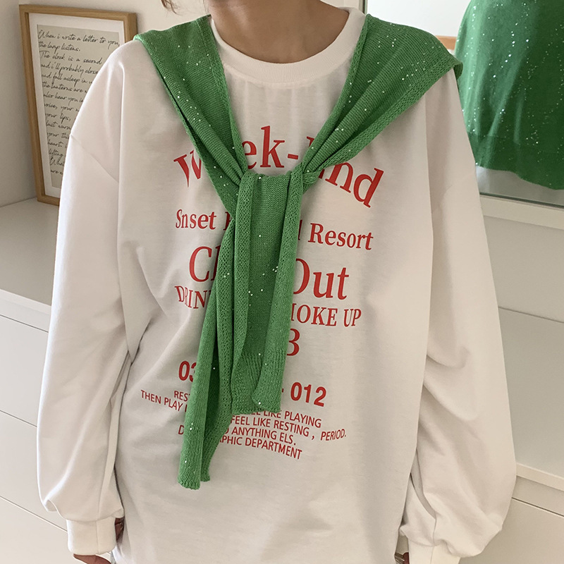 Sopa de punto de alta sensación de primavera y otoño estilo coreano cuello pequeño hombro bufandas de pañuelo con cuello falso de lana con hombros