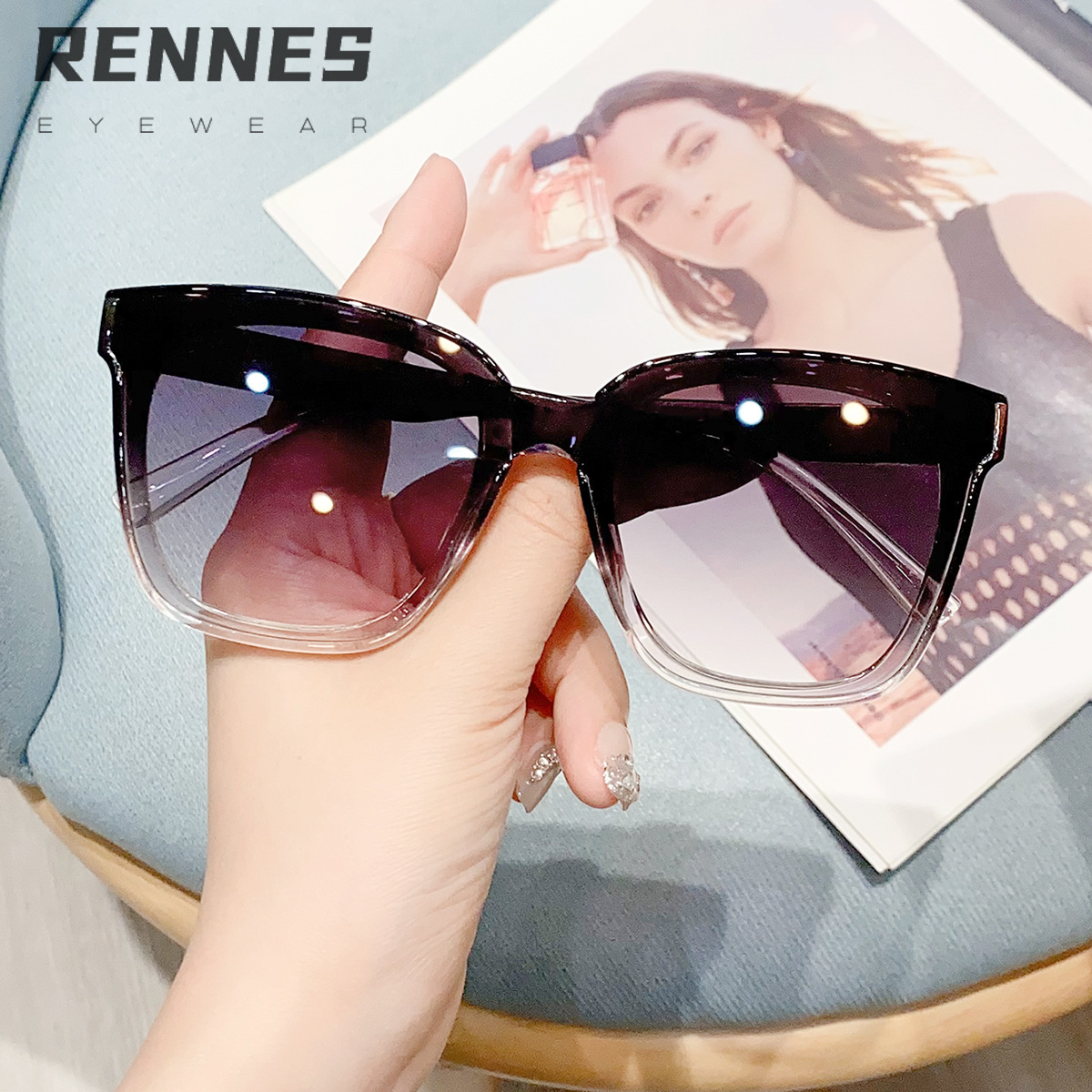 2024 nuevas gafas de sol simples con marco generoso retro transfronterizo