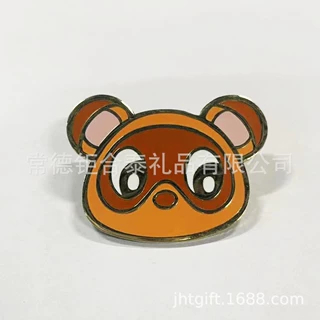 卡通大头熊胸针定制金属徽章镀金珐琅刺马针蝴蝶帽徽章工厂直销