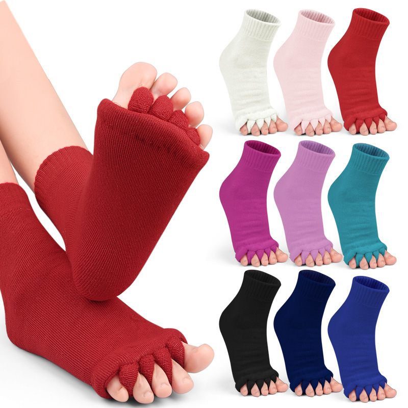 跨境行走五趾襪腳趾拇趾外翻分趾襪五趾襪露趾襪 厚款