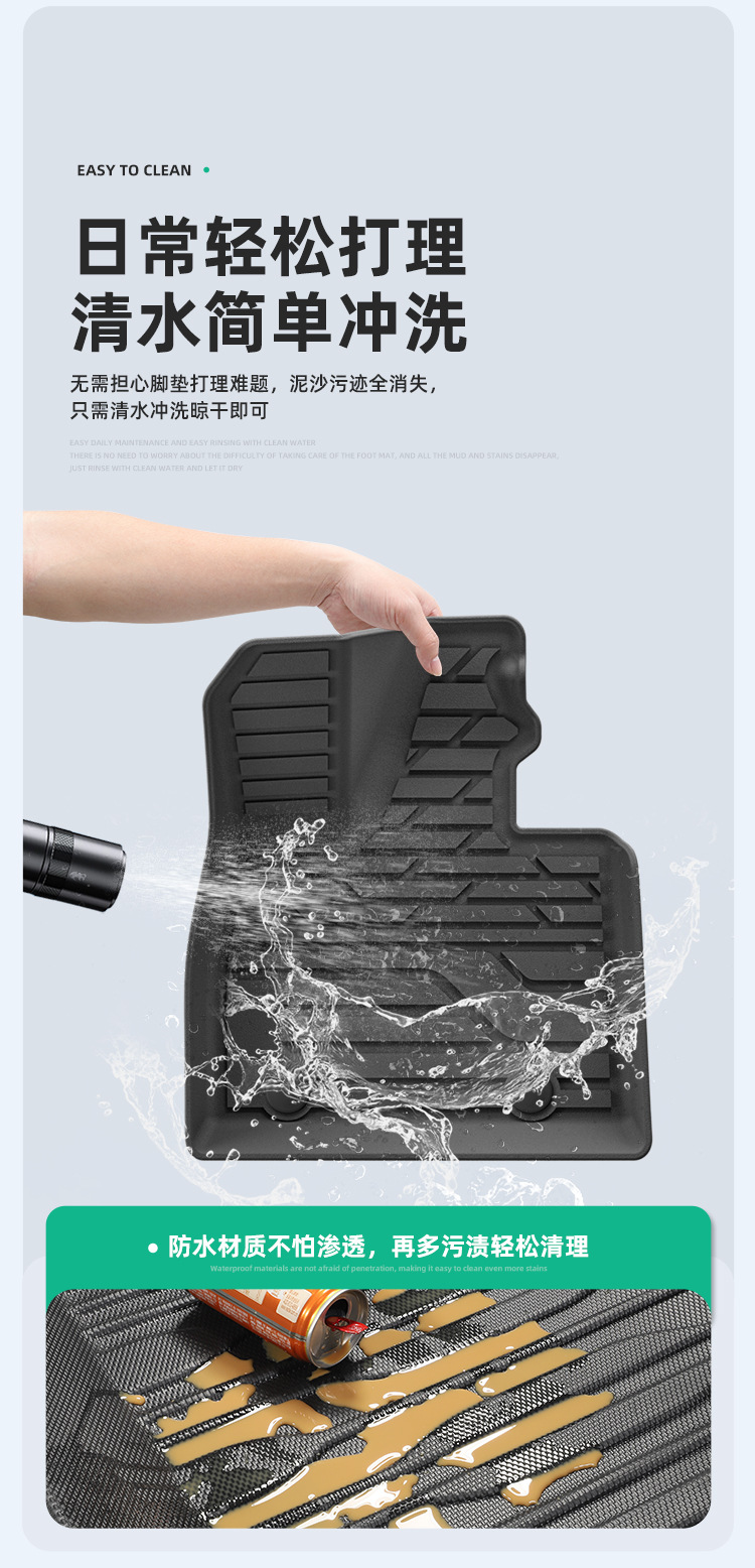 Suitable for 25 Denza N9 Car Floor Mats, All-Weather Tpe Floor Mats, Trunk Mats, Environmentally Friendly Seat Back Cushions