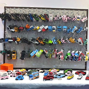 Pull back alloy car keychain pendant simulation car model metal car engineering car boutique machine clip doll machine