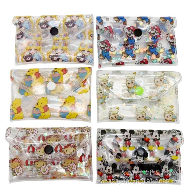Mini Small Storage Bag, Big Brand Cartoon Quicksand Bag, Pvc Coin Purse, Transparent Key Bag, Small Pendant Bag Accessories Mini Small Storage Bag, Big Brand Cartoon Quicksand Bag, Pvc Coin Purse, Transparent Key Bag, Small Pendant Bag Accessories