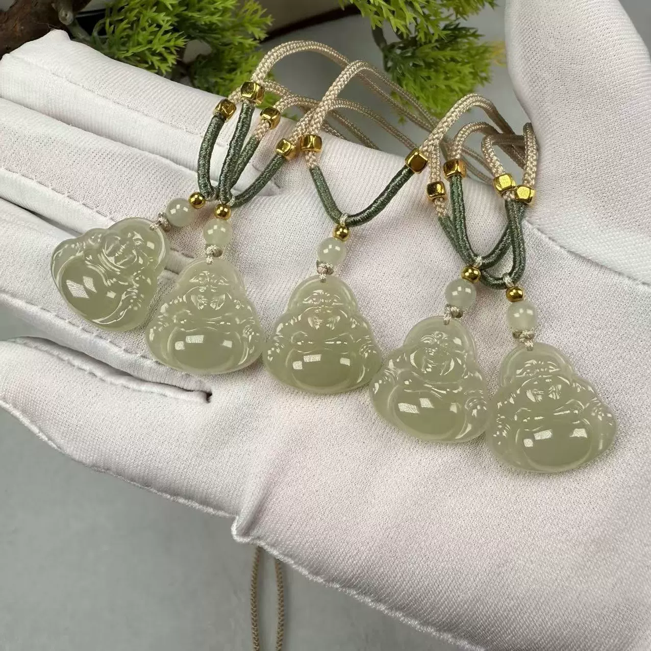 工厂直供天然和田玉青海料晴水佛公20mm福利复古款青海料佛公吊坠