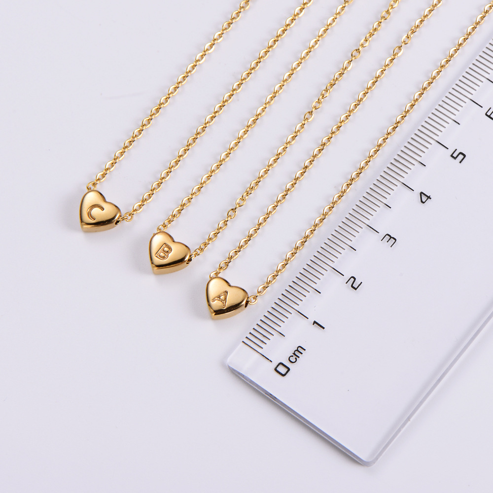 304 Stainless Steel 18K Gold Plated Simple Style Plating Heart Pendant Necklace display picture 1