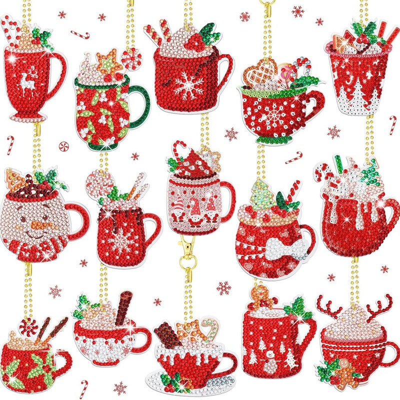 5D15 Pieces Diamond Painting Keychain Jewelry Hot Coco Art DIY Crafts Home Decoration (Cute) 5D15 Pieces Diamond Painting Keychain Jewelry Hot Coco Art DIY Crafts Home Decoration (Cute)