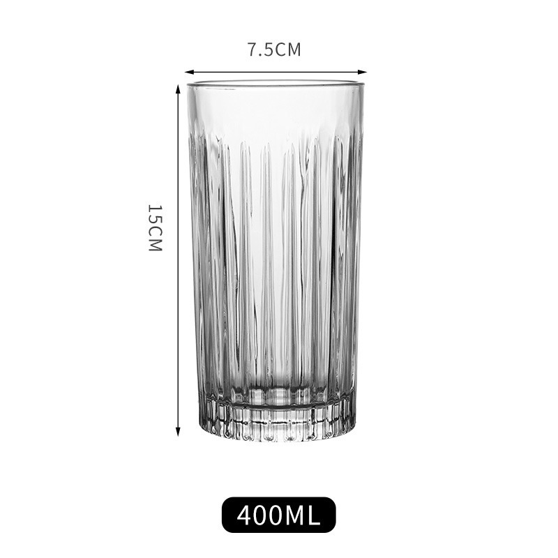 Bicchiere minimalista a righe in stile Ins, ideale per whisky, vino, caffè, succhi di frutta e bevande. Bicchiere per acqua dal design elegante._voghion.com