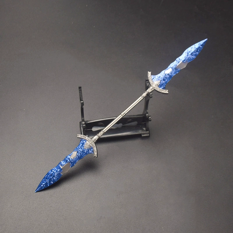 Anime game peripheral weapon with a 22cm alloy model weapon ornament keychain