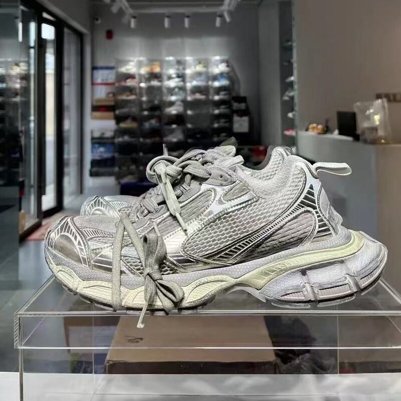 [High-End Edition] Runway Track3Xl Paris Thick-Soled Dad Sneakers for Men and Women, Mesh Lace-Up Height-Increasing Casual Trendy Shoes