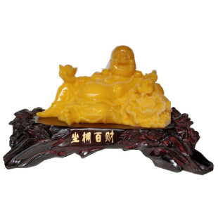Sitting on Baicai Maitreya's Financial Sources Guangjin Resin Crafts Ornaments Lucky Treasure Opening Decoration Gifts