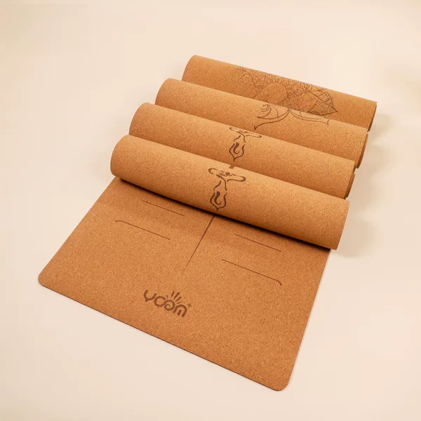 [cork yoga mat] plus thick natural rubber gymnastics local tyrants mat laser engraving logo body position line printing