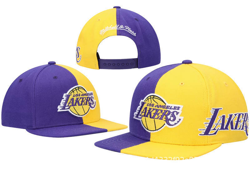 NBA ロサンゼルス レイカーズ バスケットボール ベースボール キャップ フラットつば調節可能なキャップ ヒップホップ ファッション フラットつばキャップ 越境貿易|undefined