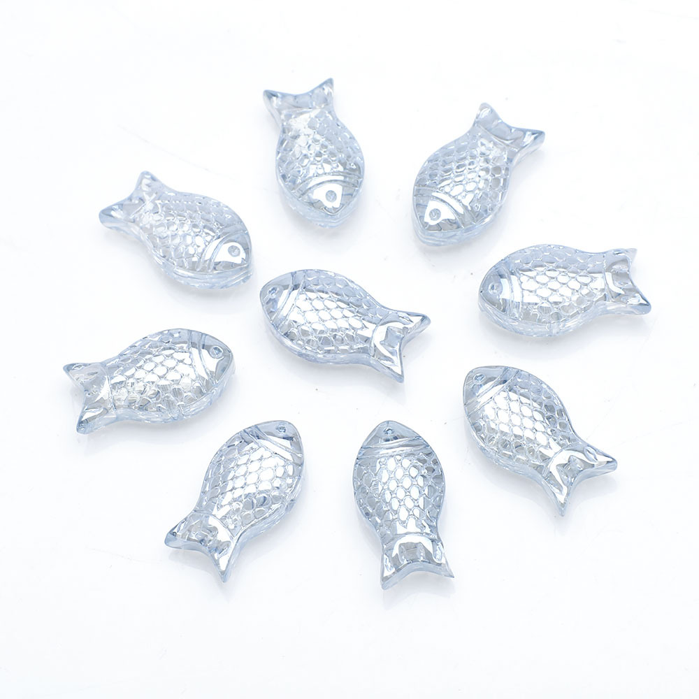 30g Weight Beads Jewelry Making Type DIY Jewelry Accessories Classification a Pack of 30 Quantity Crystal Material Fish Pattern Plating Design Cute Style A Pack Of 30 Crystal Fish DIY Jewelry Accessories Beads 8