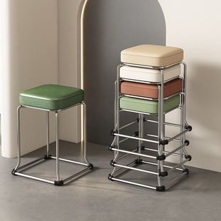 Household Soft Bag Stool Stackable Commercial Stool Modern Simple Dining Table Stool Fashionable Living Room Stool Thickened Square Stool