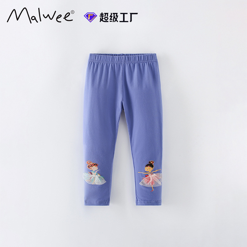 Pantalones de niñas malwee transfronterizos primavera y otoño nuevos pantalones de cintura elástica casuales para niños europeos y estadounidenses leggings para niños