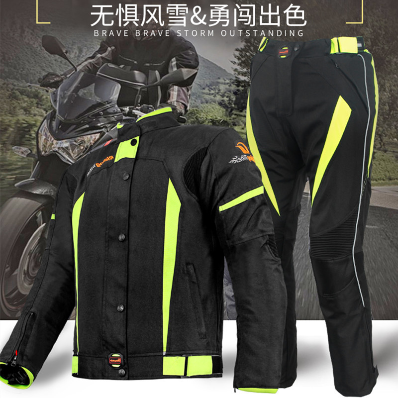Motorcycle Rain Riding Clothing, Motorcycle All-Season Waterproof and Breathable Off-Road Motorcycle Rider Men's Winter Quick-Drying Cycling Clothing