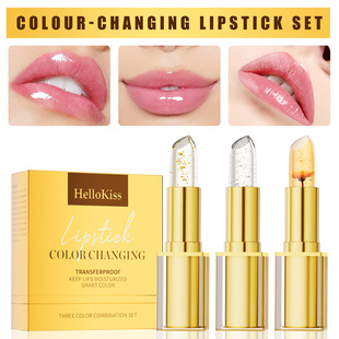 Hellokiss Gilt Warm Color Changing Lipstick 3-Piece Set Version Moisturizing Gold Foil Lipstick Amazon Tk Hot Style