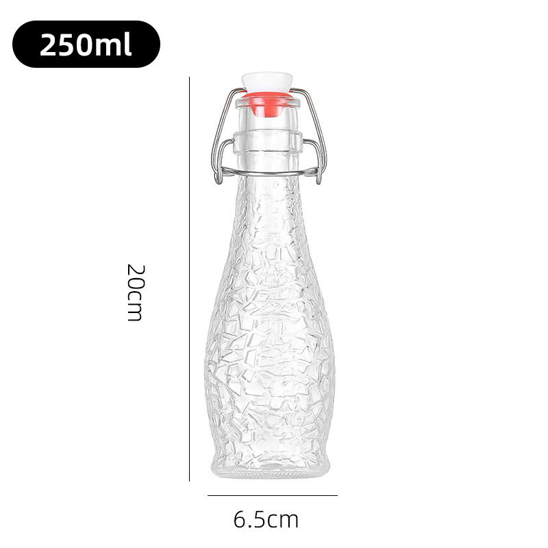 Botella de enzima de vidrio transparente de jugo de frutas botella de bebida de vino de frutas botella de vino de frutas de Amazon botella de vidrio caliente