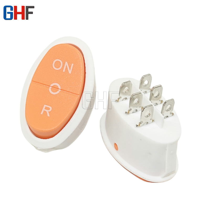 大椭圆三档船型开关 六脚二档三档 电源开关16A 20A 正转 停 反转