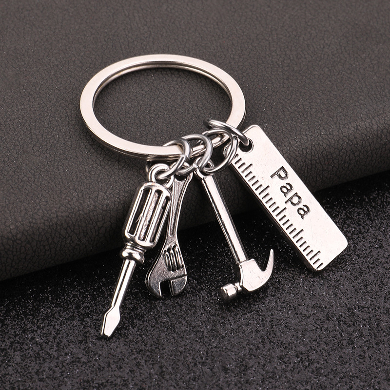 Father'S Day Festival Simple Style Letter Ruler Wrench Zinc Alloy Father'S Day Men's Slip-on Keychain