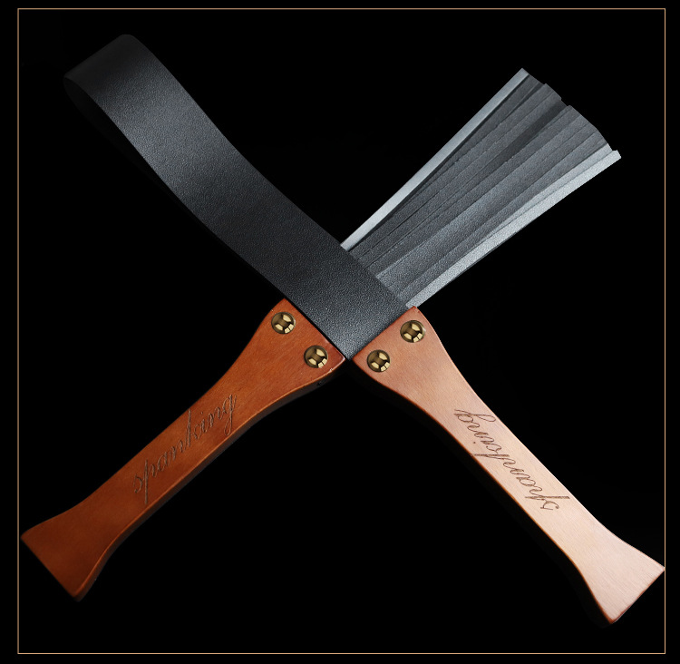Jiuai SM Riding Crop Whip in Red PU Leather for Adult Couple Play — detail image 20
