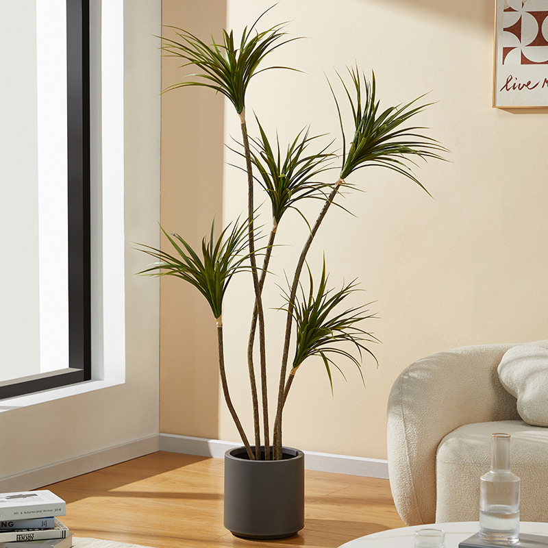 芸卉緑植物千年木フロアプランター屋内造園植物バイオニックドラゴンブラッドツリーリビングルーム人工樹木造花|undefined