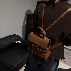 跨境小众设计复古束带双肩书包女2025新款高级感时尚百搭单肩背包