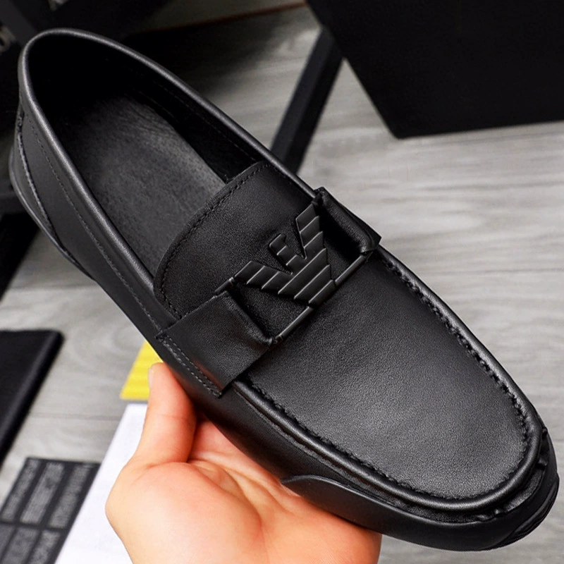 Мужские туфли-мокасины из европейской лакированной кожи, британские глянцевые кожаные повседневные модные брендовые слипоны