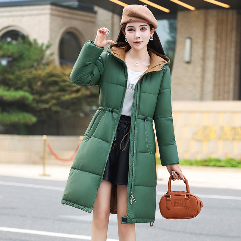 Comercio exterior ropa de algodón mujer 2025 invierno nuevo estilo coreano delgado chaqueta de algodón plumón de moda delgada chaqueta de algodón largo