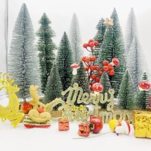 圣诞节松针圣诞树桌面装饰树场景摆件小型迷你家仿真圣诞节摆件