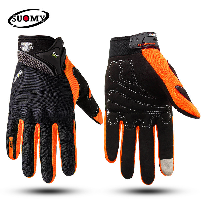 Guantes de motocicleta hombres y mujeres Knight equipment Riding anti-caída antideslizante pantalla táctil motocicleta carreras guantes de dedo completo cuatro estaciones