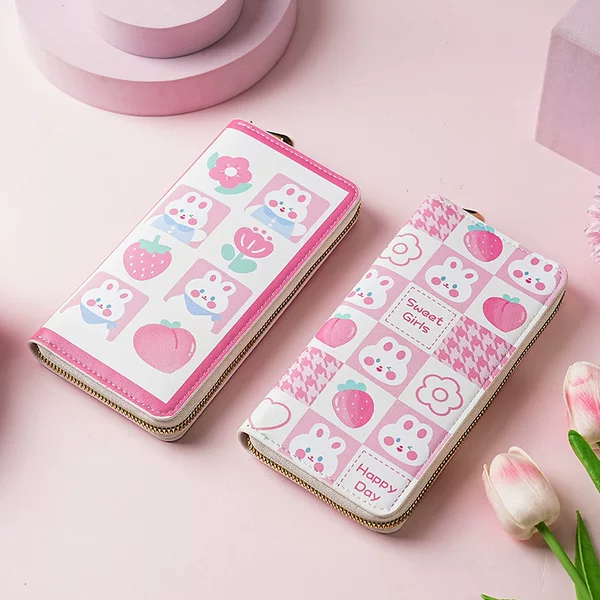 Cross-border Ins Style Girl Cartoon Cute Bear Short Wallet Large Capacity Multi-card Card Bag Women's Coin Purse