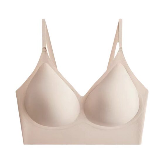 Seamless Underwear White T All Impervious Invisible Summer Thin Women's Breathable Small Chest Gather-up Parammary Beauty Back Bra