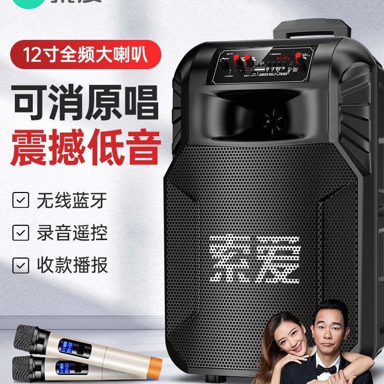 Sony Ericsson F21 Bluetooth audio mobile trolley 12-inch portable square dance speaker home with wireless microphone karaoke