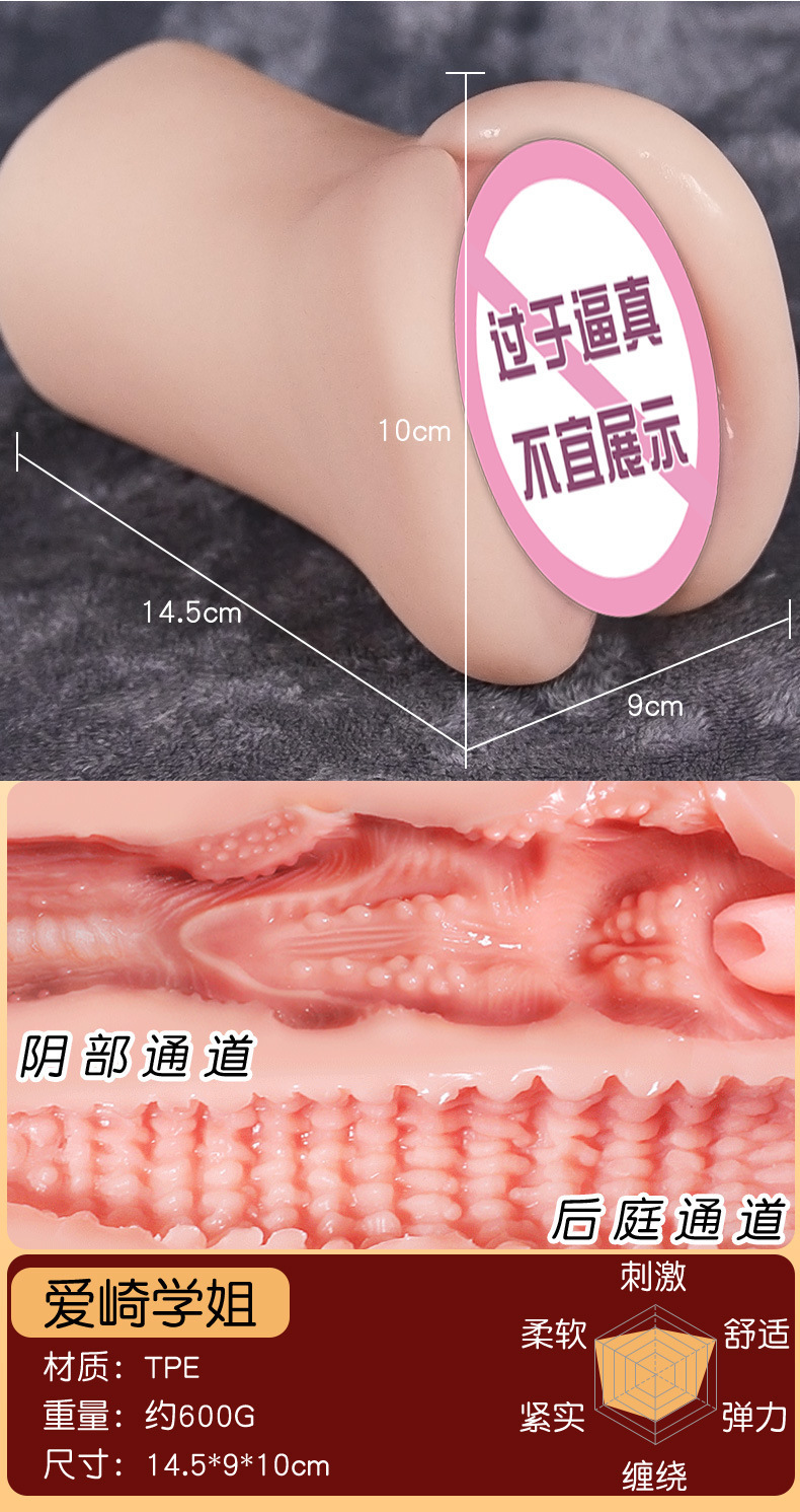 Jiuai Manual Male Masturbator TPE Airplane Cup with Inverted Hip Mold — detail image 6