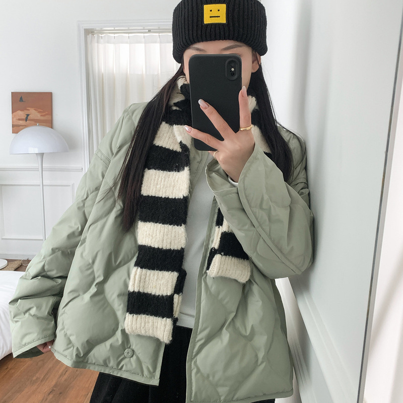 C's Women's Loose Fit Diamond Texture Quilted down Jacket 2025 Autumn New Product 1205863005