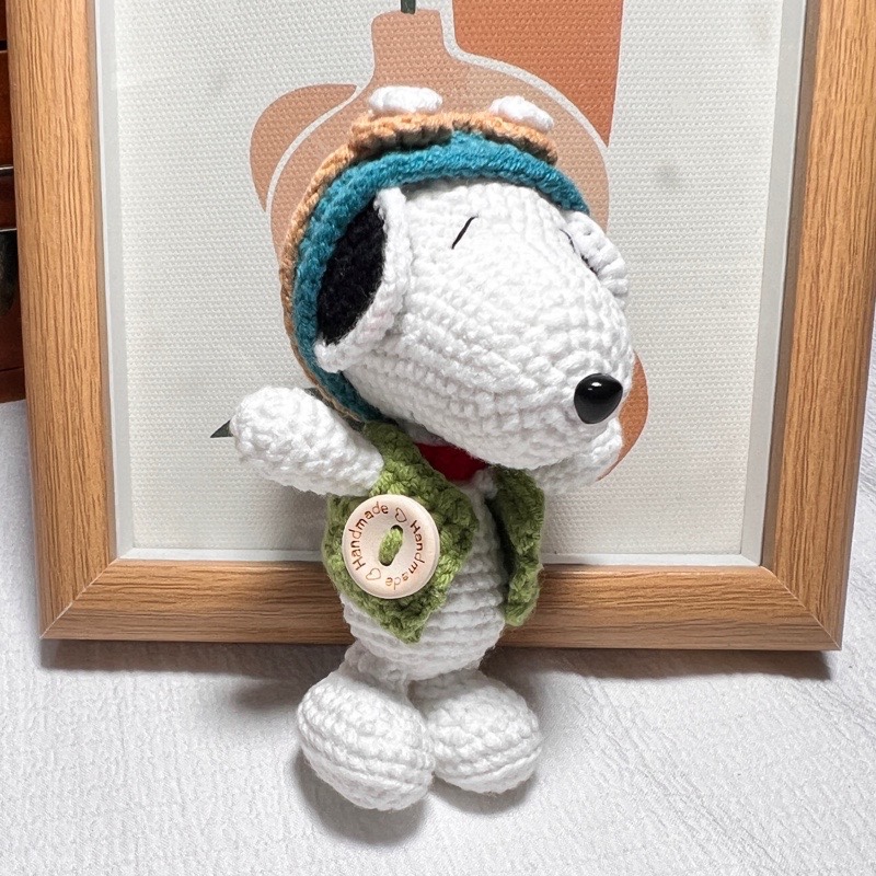 Muñecas creativas de dibujos animados tejidas a mano gancho de lana colgante Snoop super lindo animado colgante hecho a mano productos terminados