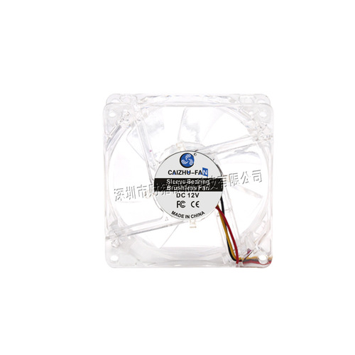 Factory supply DC8025 transparent LED red blue green 12V computer case power mosquito killer fan