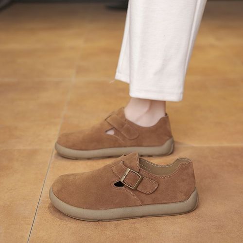 Hua Wear-Resistant Sand Birkens for Women, 2025 Spring Collection: Retro Soft-Soled Birkens, Slip-On Flat Tods