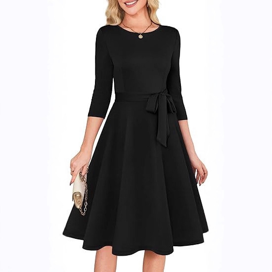 Amazon European and American Clothing Cocktail Party Dress 3/4 Sleeve Retro Wedding Guest Dress Women Xs-3Xl Amazon European and American Clothing Cocktail Party Dress 3/4 Sleeve Retro Wedding Guest Dress Women Xs-3Xl