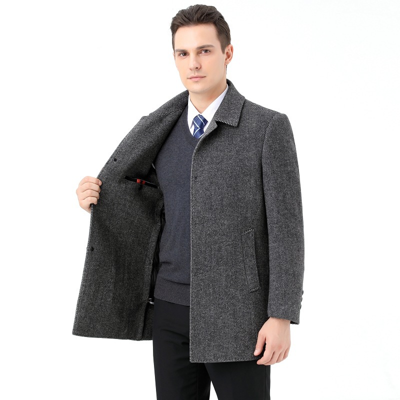 Winter double-sided cashmere long coat for boys