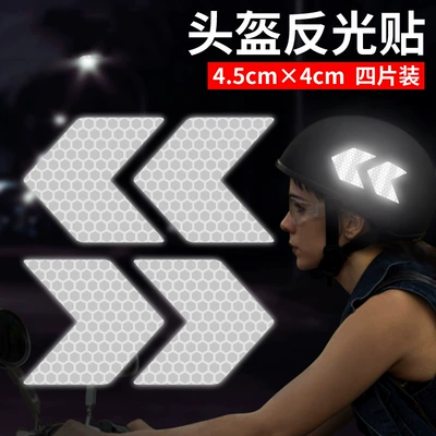 Car reflective sticker arrow: Motorcycle trunk - helmet-sticker-reverse-arrow-pack-of-4-diamond-white