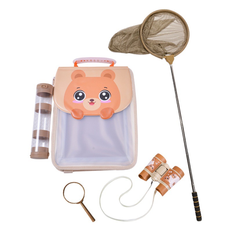 Outdoor cartoon specimen drawing board bag children's graffiti exploration sketch backpack portable storage bear painting bag