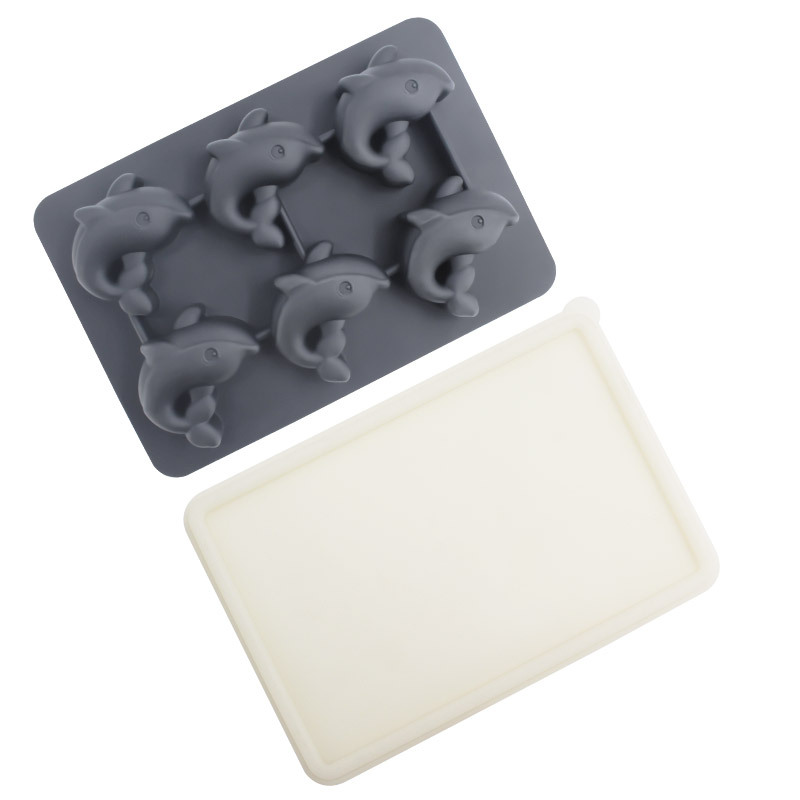 Whisky transfronterizo de dibujos animados rejilla de hielo de silicona molde de hielo con tapa molde de hielo para hockey sobre hielo caja de almacenamiento de hielo para el hogar en stock