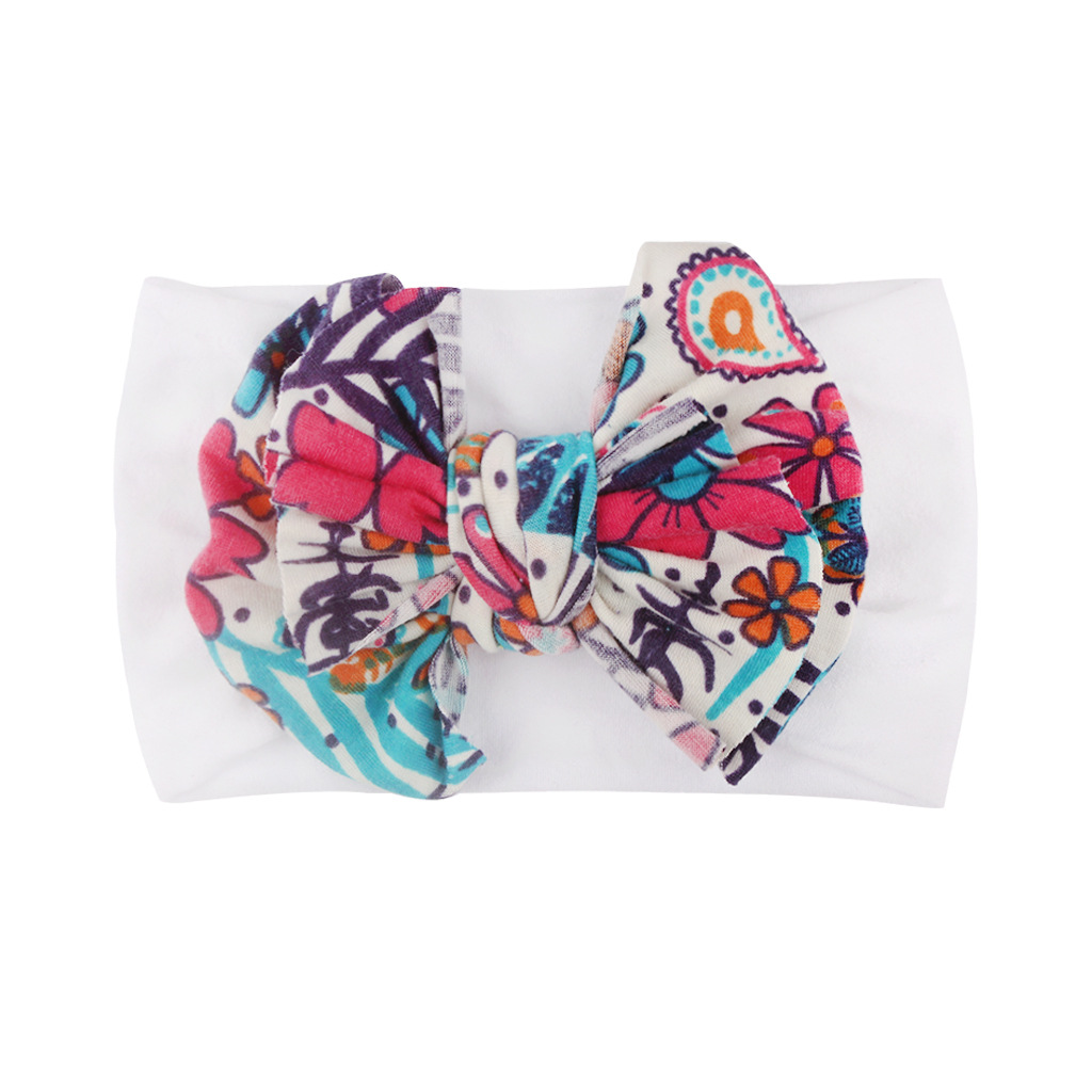 Fashion Bow Knot Nylon Printing Hair Band display picture 14