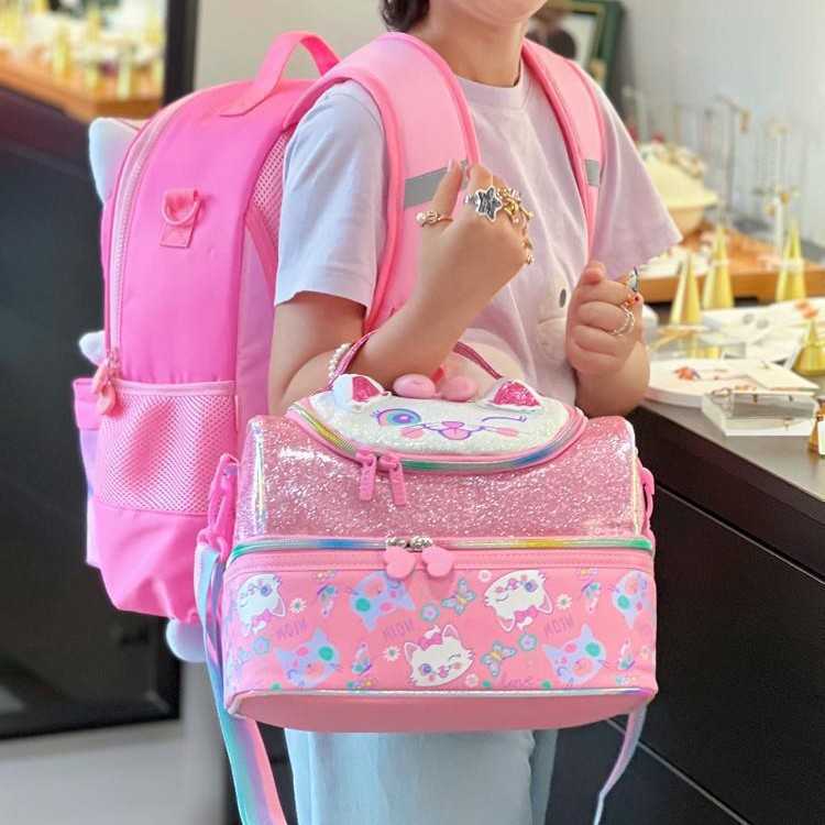 Lunch Bag for Primary School Students Lunch Bag Cartoon Waterproof Rice Bag Children's Insulated Lunch Box Bag Handbag Lunch Bag